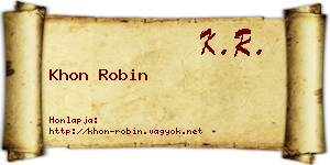 Khon Robin névjegykártya